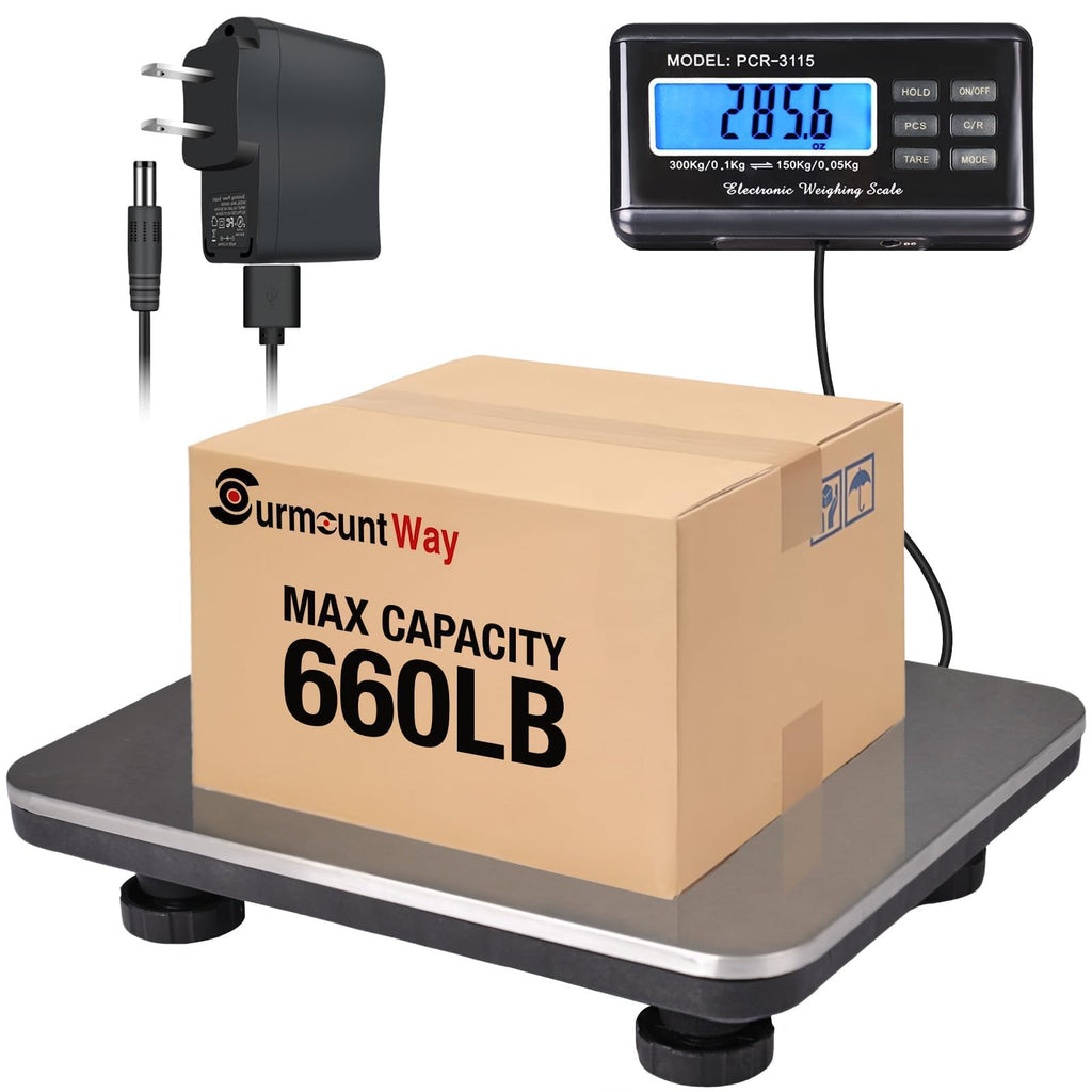 Heavy Duty Shipping Scale 660lbs Stainless Platform D889819