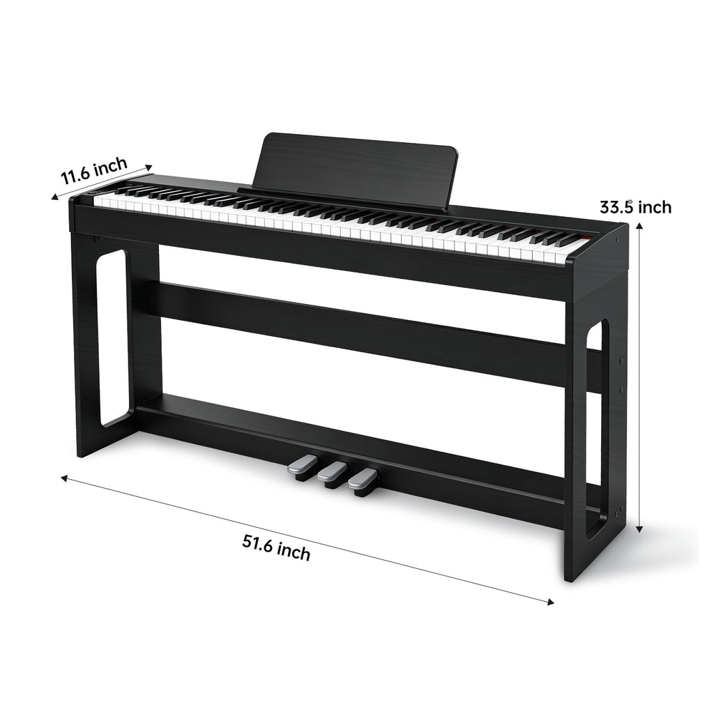 88 Key Weighted Digital Piano with Furniture Stand and Triple Pedal M787