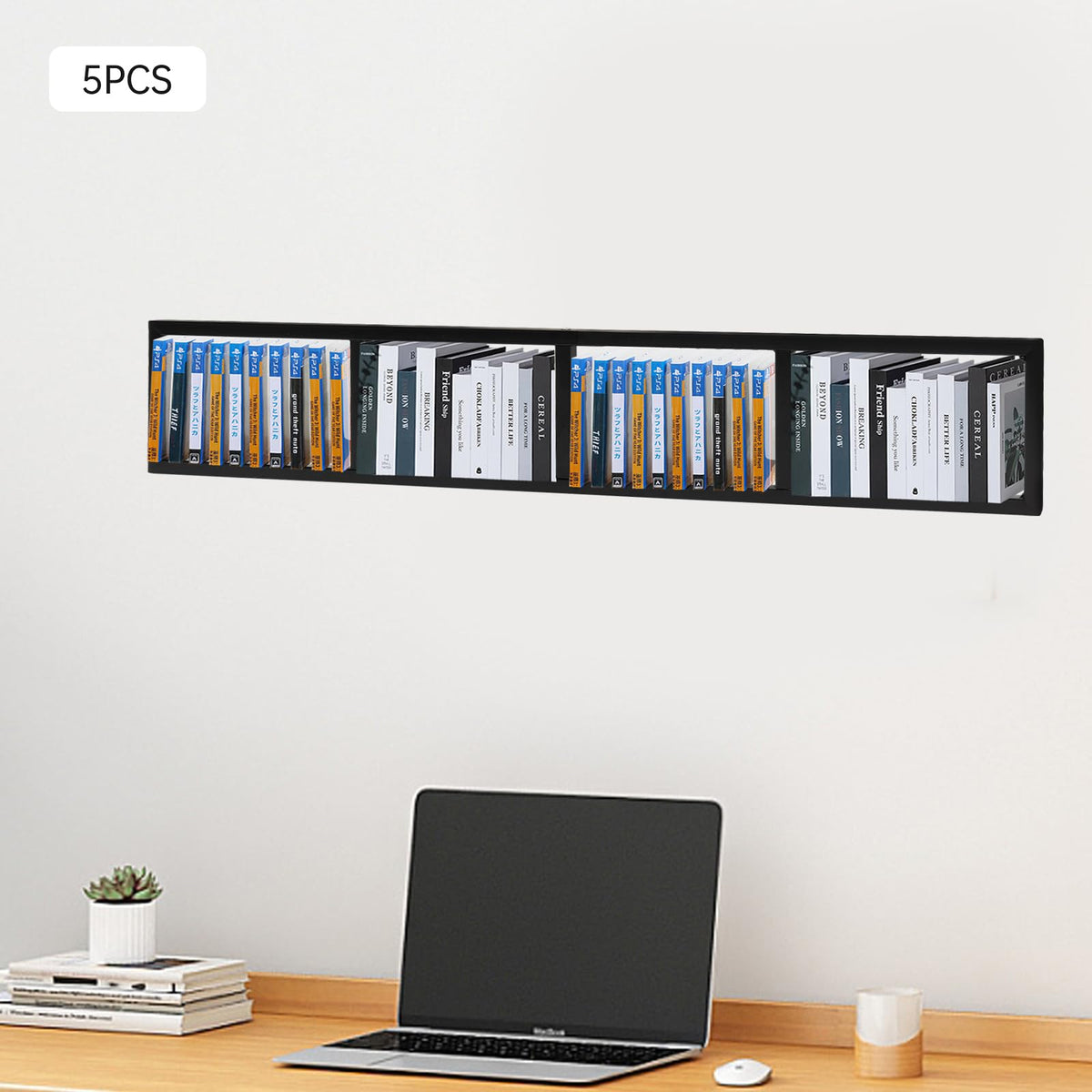 Wall Mount 34 Inch Media Storage Rack Q91514