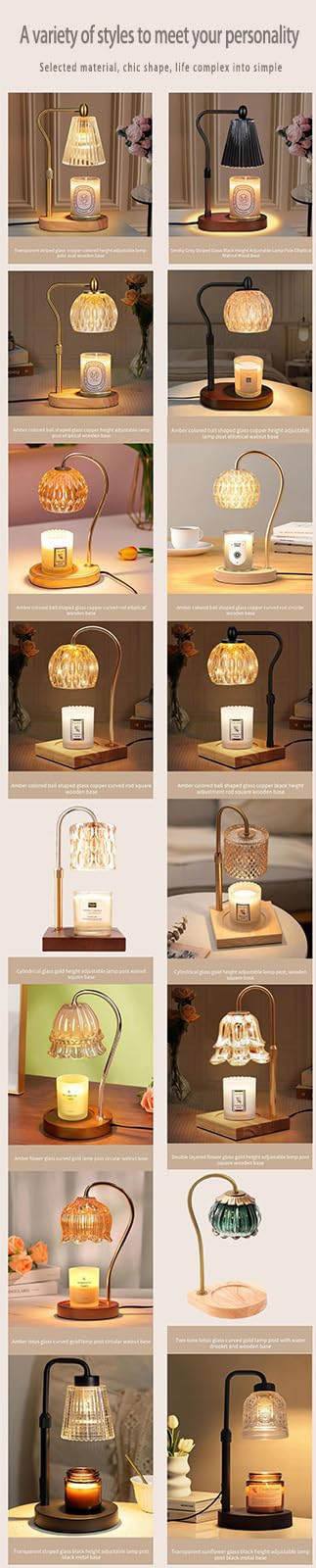 Adjustable Dimmable Candle Warmer Lamp with 2 Bulbs R934
