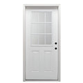 Steel Primed Left Hand In-Swing Prehung Front Door 9 Lite Clear Glass 36" x 80" R389240