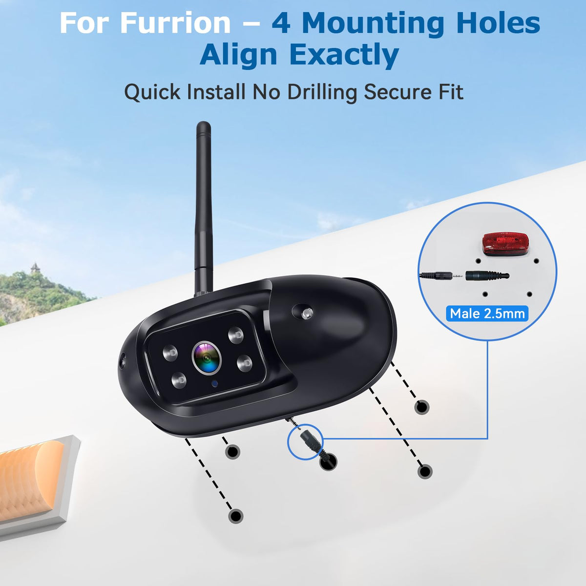 Wireless RV Backup Camera with 7" DVR Monitor H5338