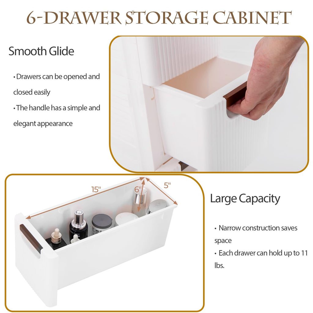 3 Drawer Narrow Rolling Storage Cart with 4 Wheels V92324