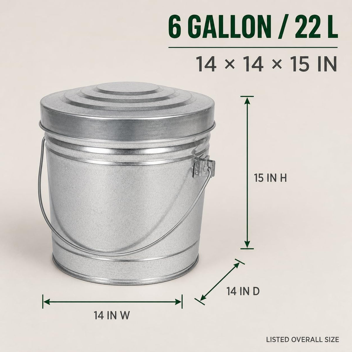 6 Gallon Steel Locking Can with Wire Handle D704850