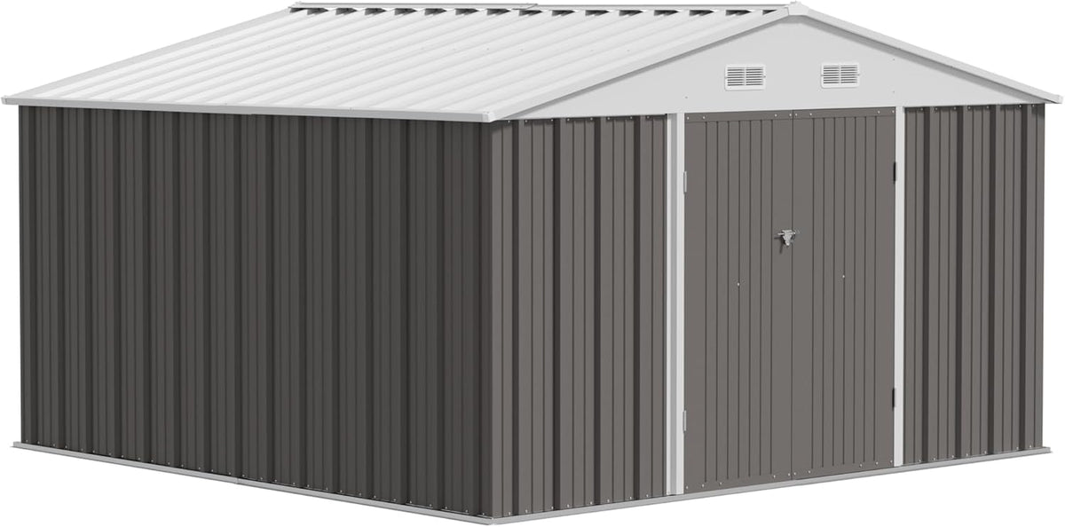 10x10 FT Grey Outdoor Storage Shed Q787