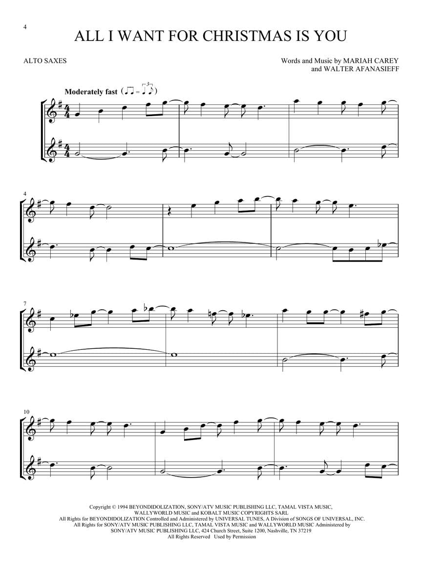 Christmas Alto Saxophone Duets M25344