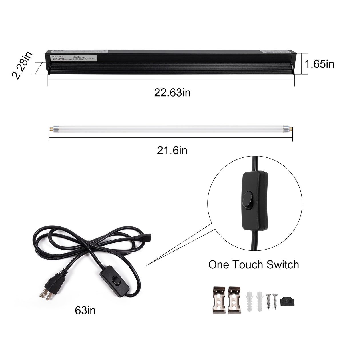 24W T5 5.0 UVB Reptile Light Kit M159
