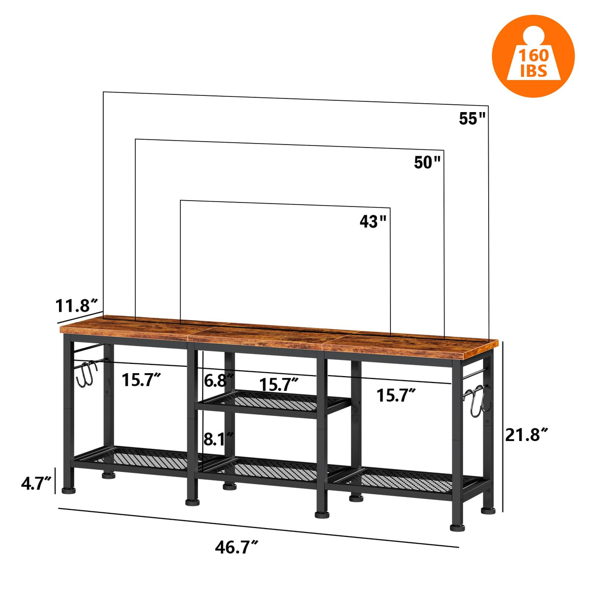 TV Stand with Open Shelves Q12641