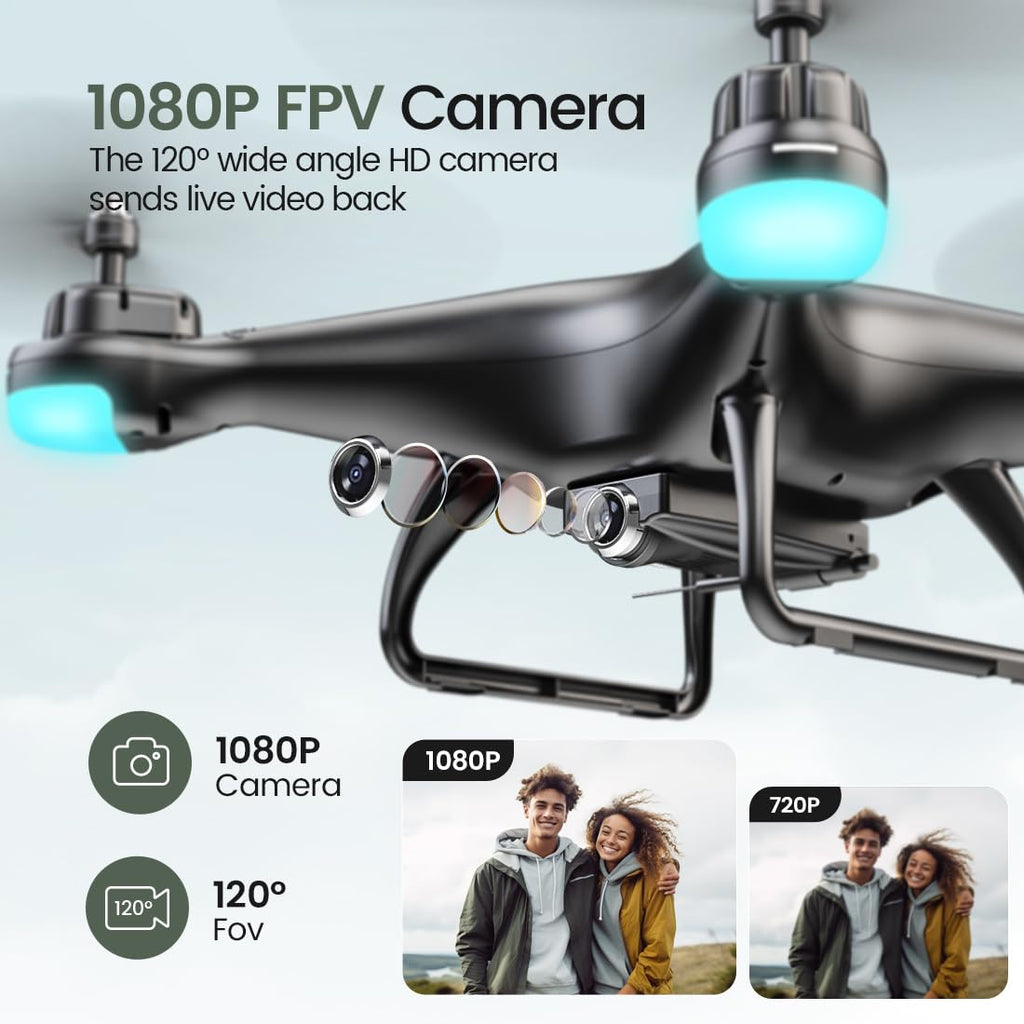 FPV RC Drone with 1080P HD Camera 2 Batteries E7210