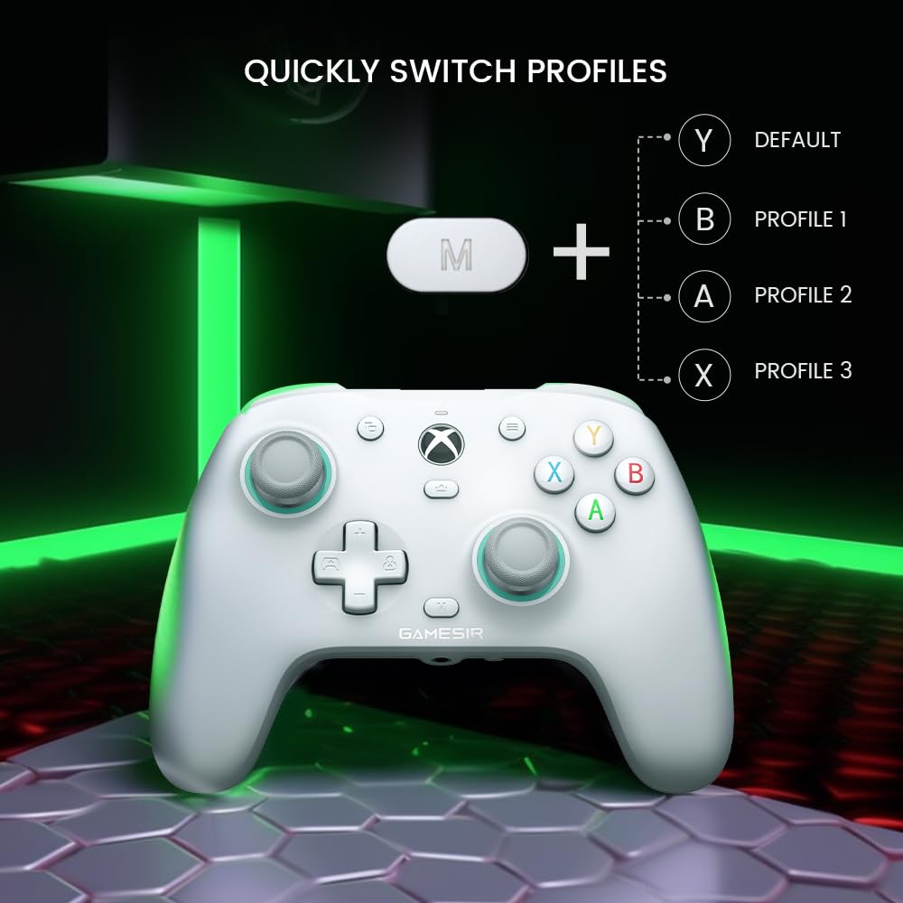 Wired Gamepad with Hall Effect Joysticks and 3.5 mm Audio Jack White T479