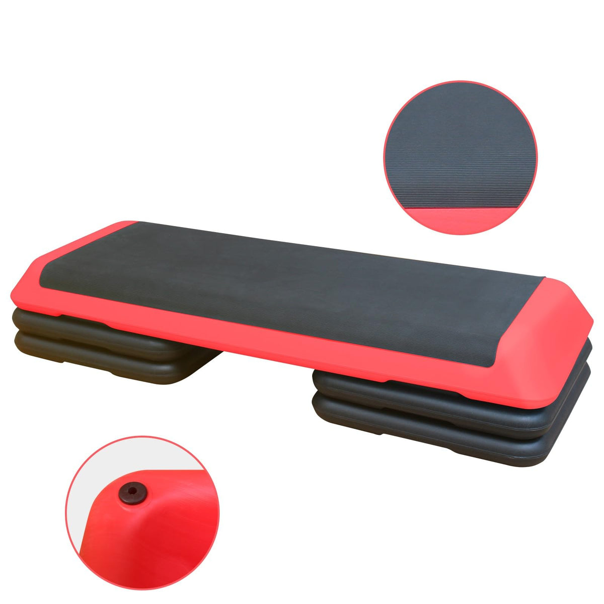 Adjustable Aerobic Workout Step Platform with 4 Stackable Risers H842