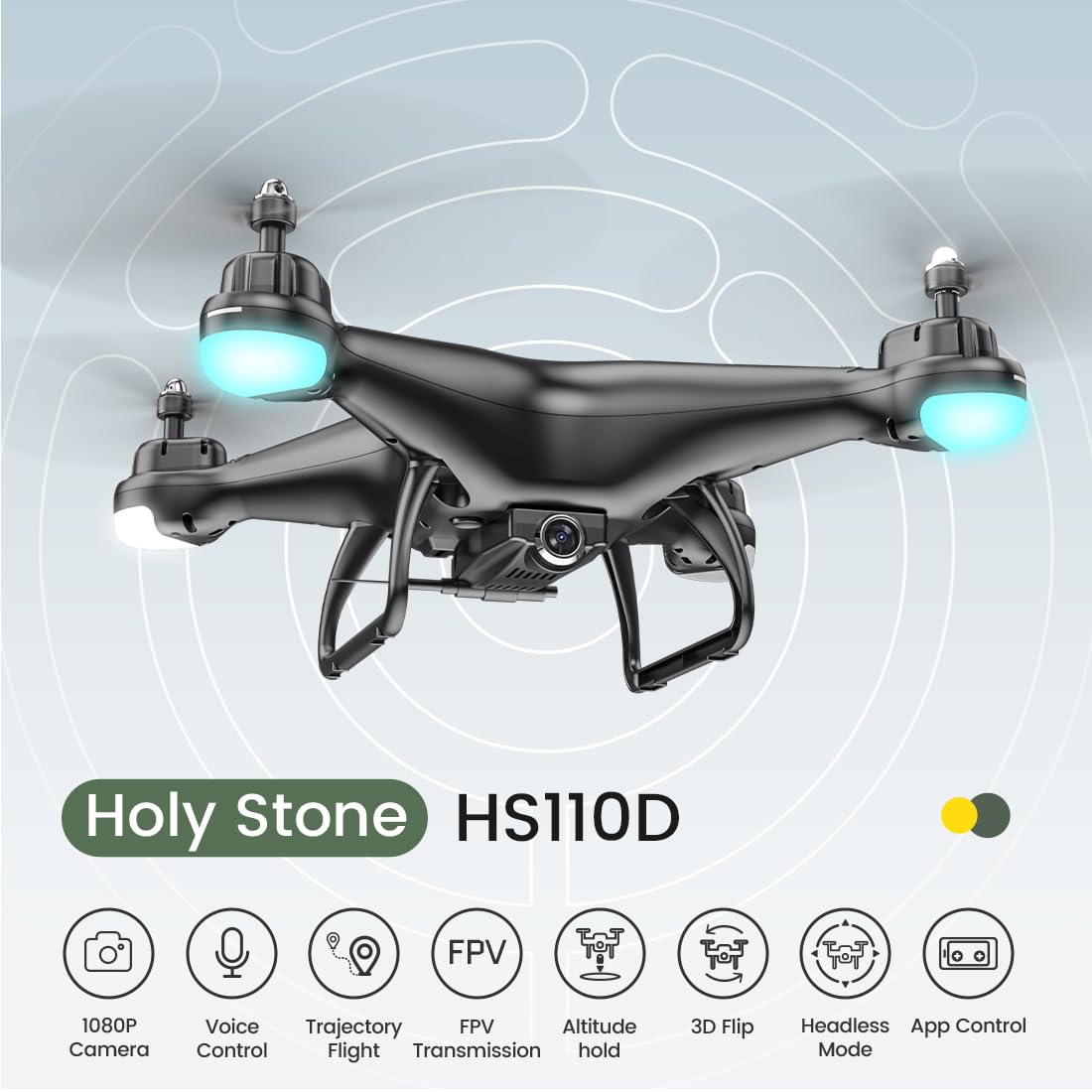FPV RC Drone with 1080P HD Camera 2 Batteries E7210