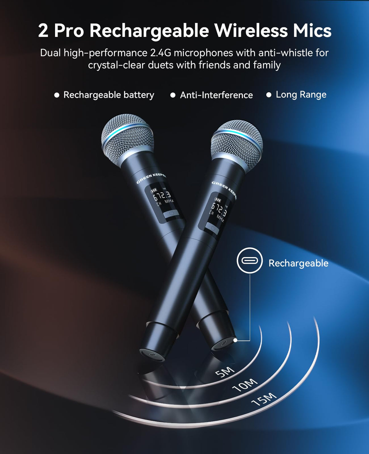 500W Karaoke Machine with 2 Wireless Microphones and Dual 6.5'' Subwoofers B539032