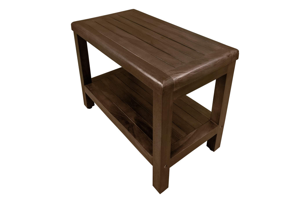 24" Teak Shower Bench with Shelf Z755680