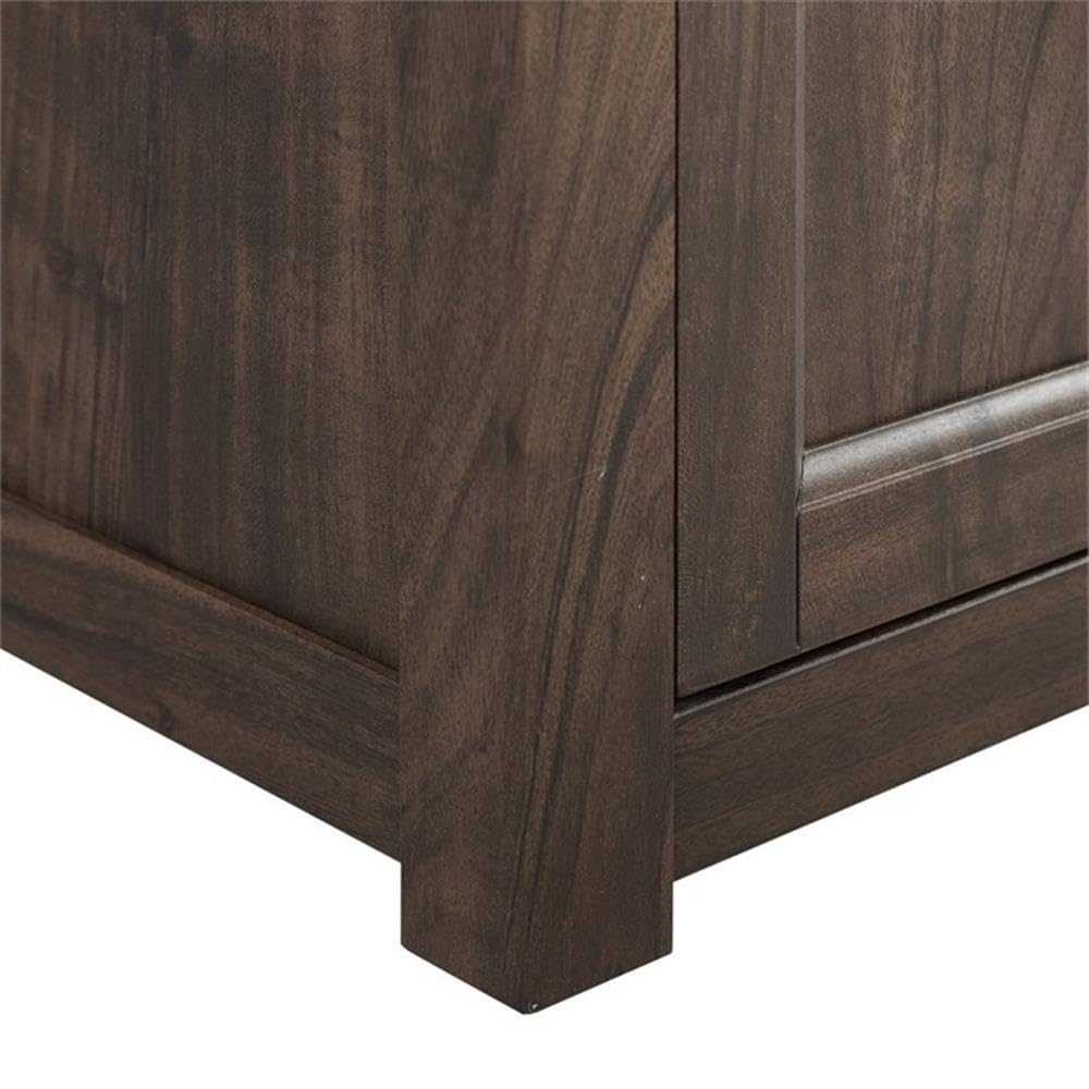58" Rustic Wood Corner TV Stand, Dark Walnut W1532
