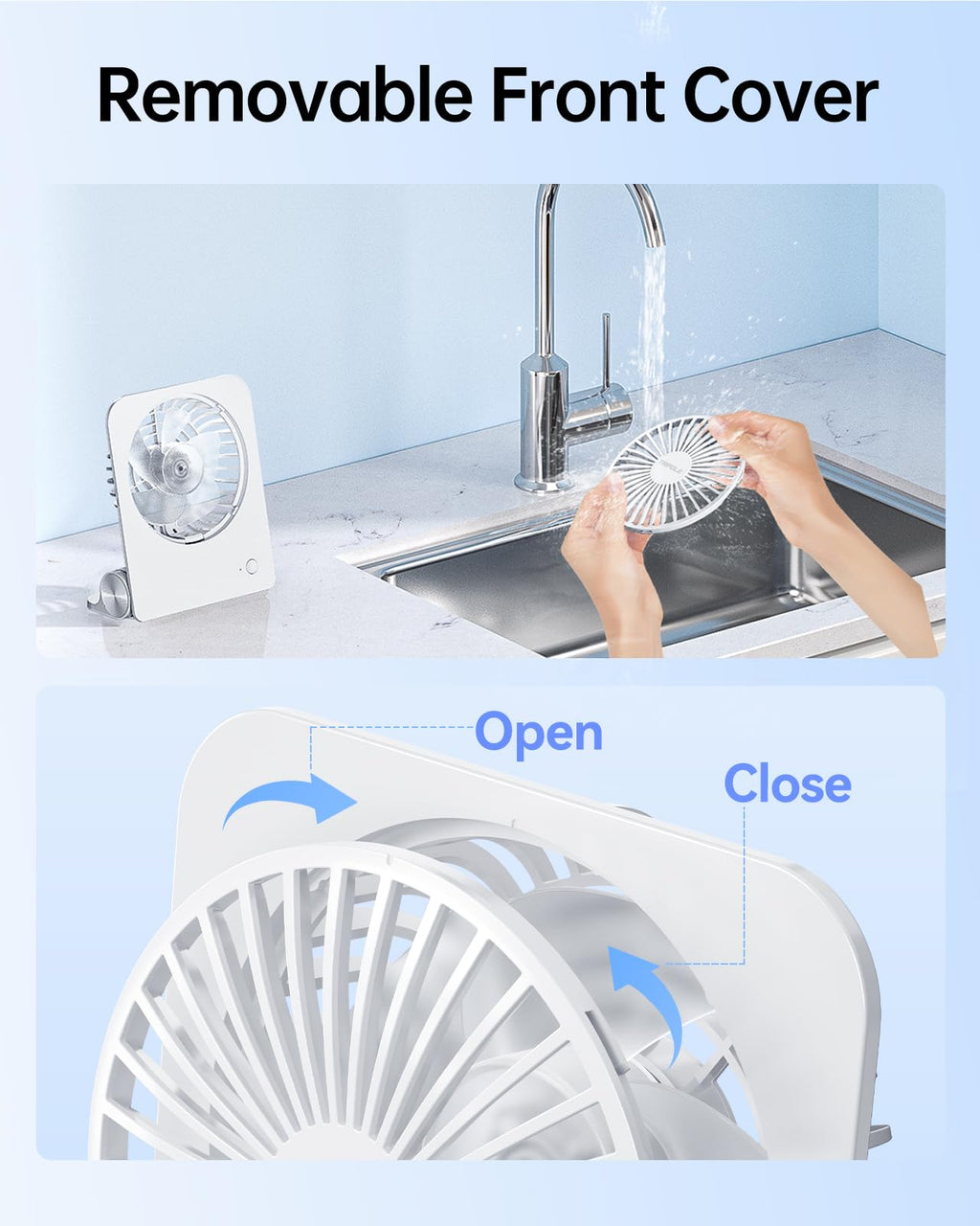 Small Portable Desk Fan 2000 mAh Rechargeable Battery 4.5 Inch K261543