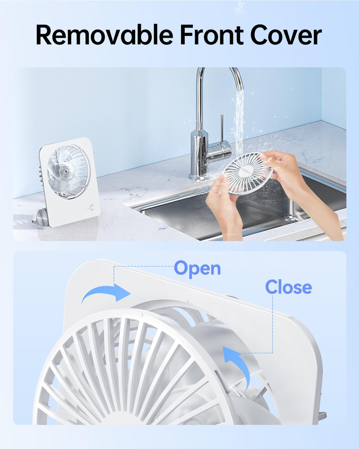 Small Portable Desk Fan 2000 mAh Rechargeable Battery 4.5 Inch K261543