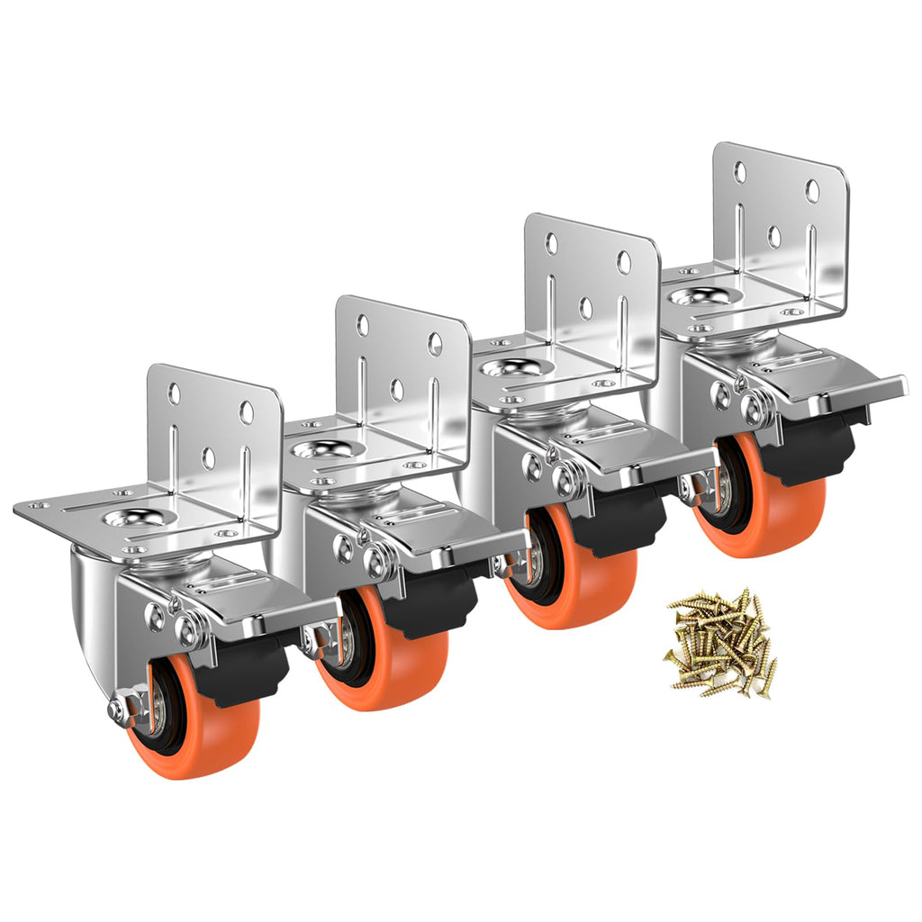 2" L-Shaped Swivel Caster Wheels Set of 4 W83144