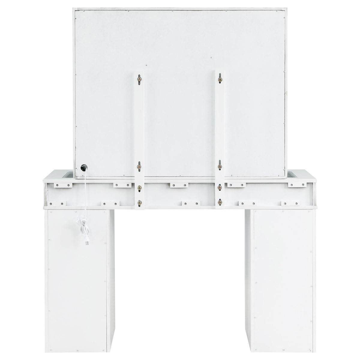 White Velvet 9-Drawer Vanity Table Set H7743