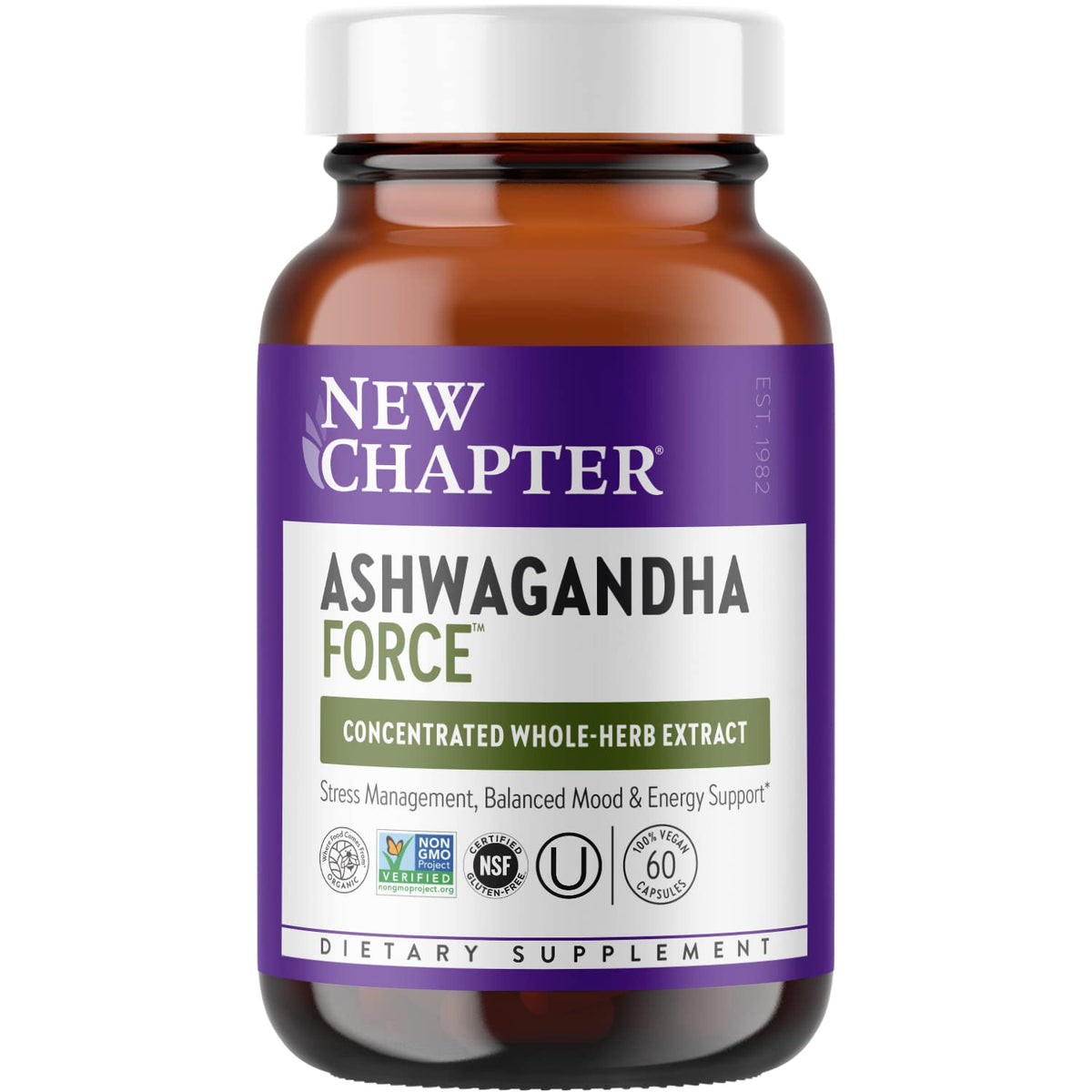 Organic Ashwagandha Supplement, 60 Count B574