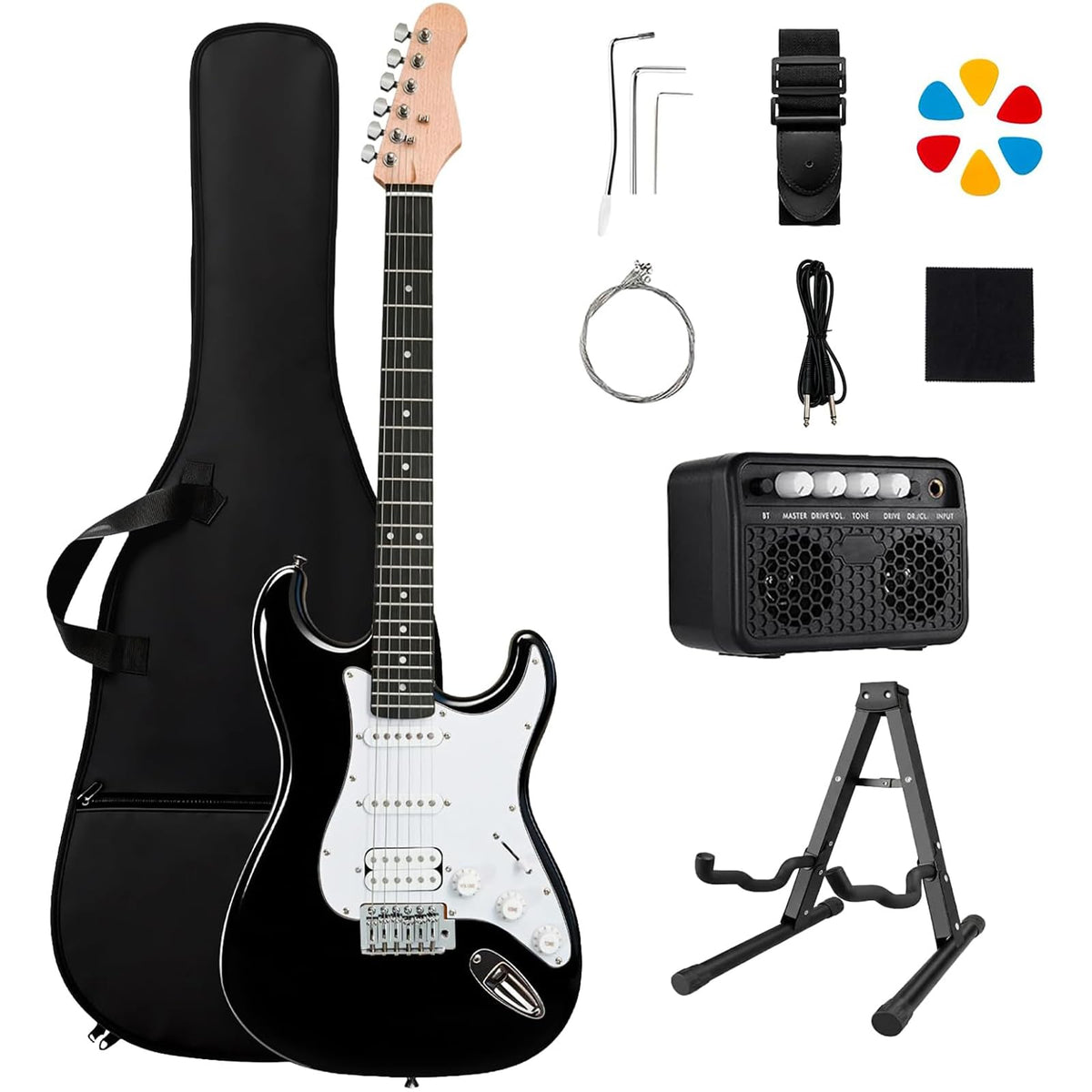 Full Size Electric Guitar Starter Kit with 10W Amp and Gig Bag F6510