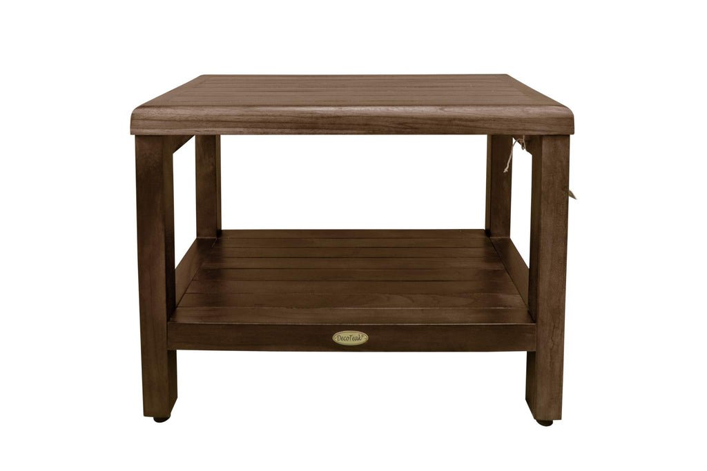 24" Teak Shower Bench with Shelf Z755680