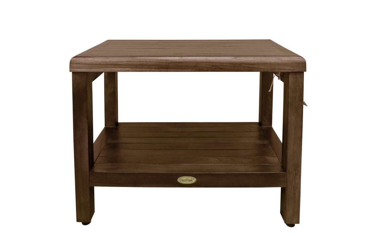 24" Teak Shower Bench with Shelf Z755680