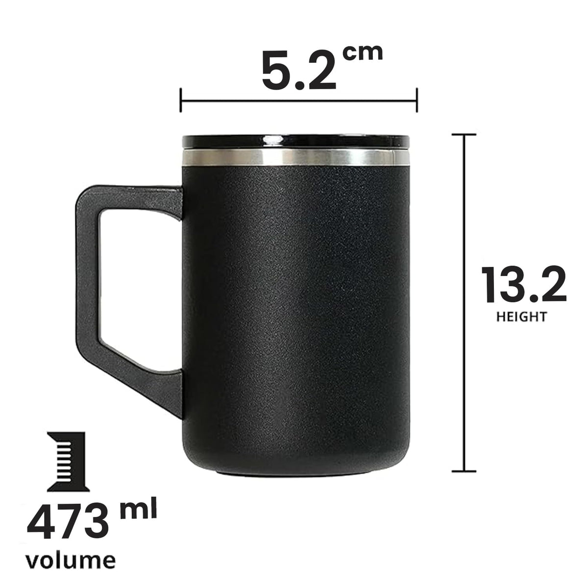 16oz Insulated Stainless Steel Coffee Mug with Lid I105612