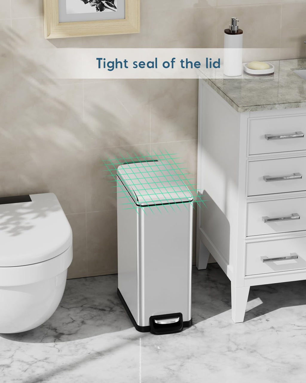 13.2 Gal Stainless Steel Slim Kitchen Trash Can J15753