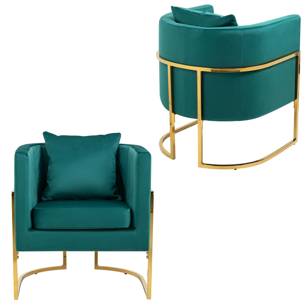 Velvet Accent Chairs Set of 2 Green I889166