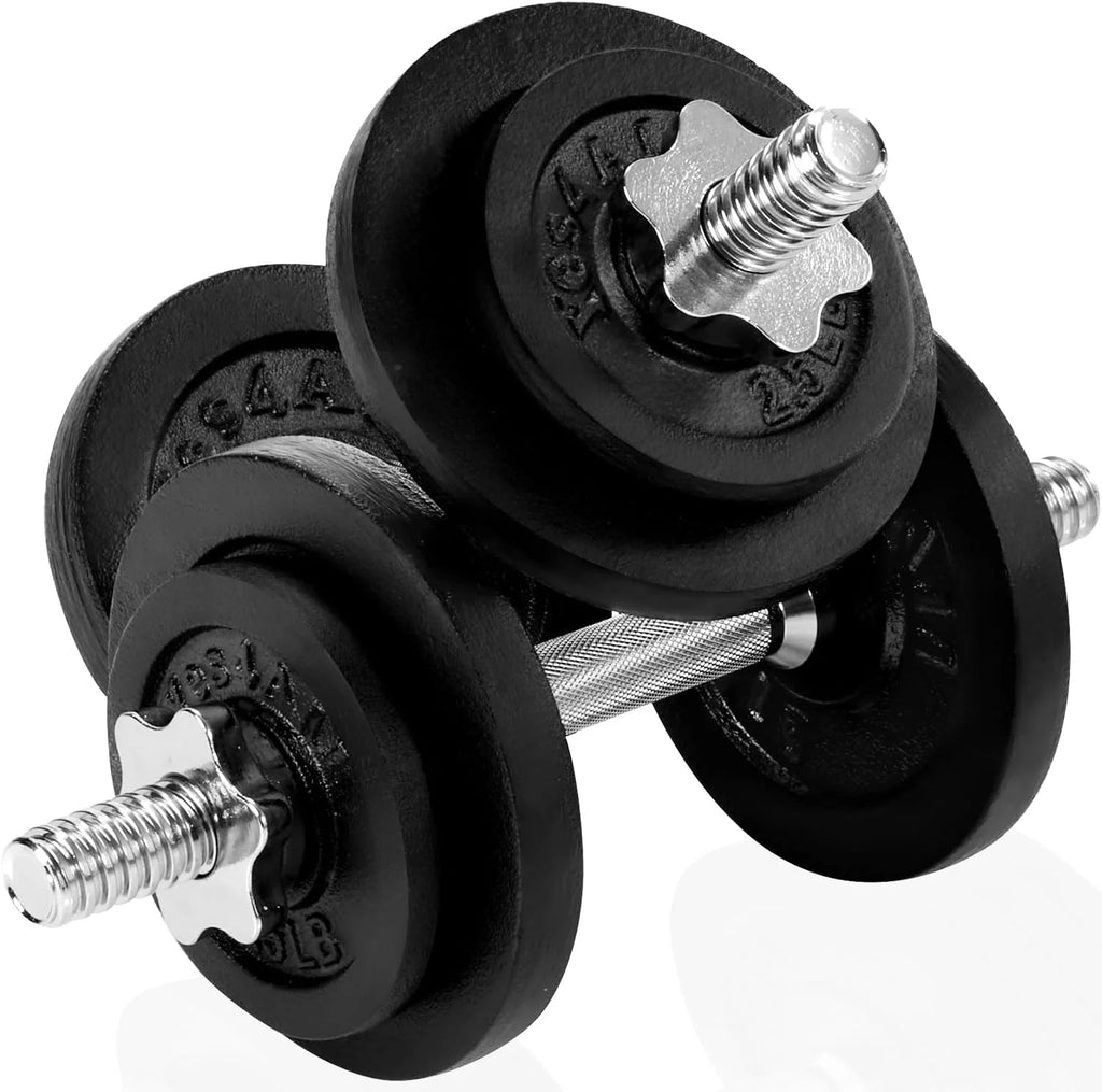 50 lbs Adjustable Cast Iron Dumbbell Set F4766