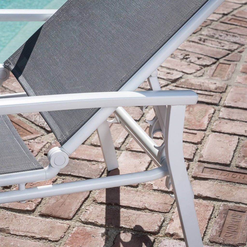 Gray Adjustable Sling Chaise N7891