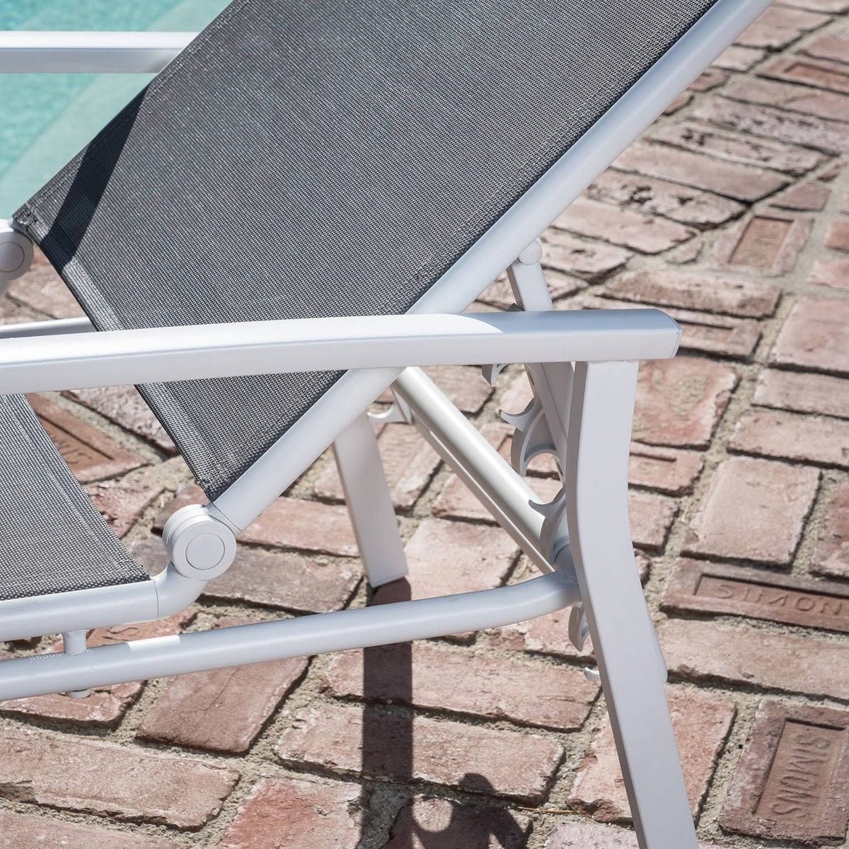 Gray Adjustable Sling Chaise N7891
