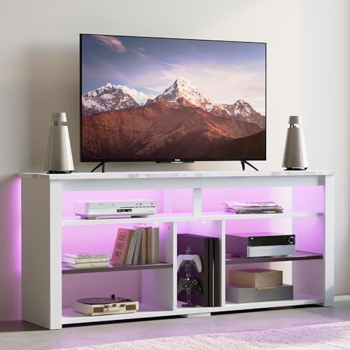 Carbon Fiber Black TV Stand with Storage P1427