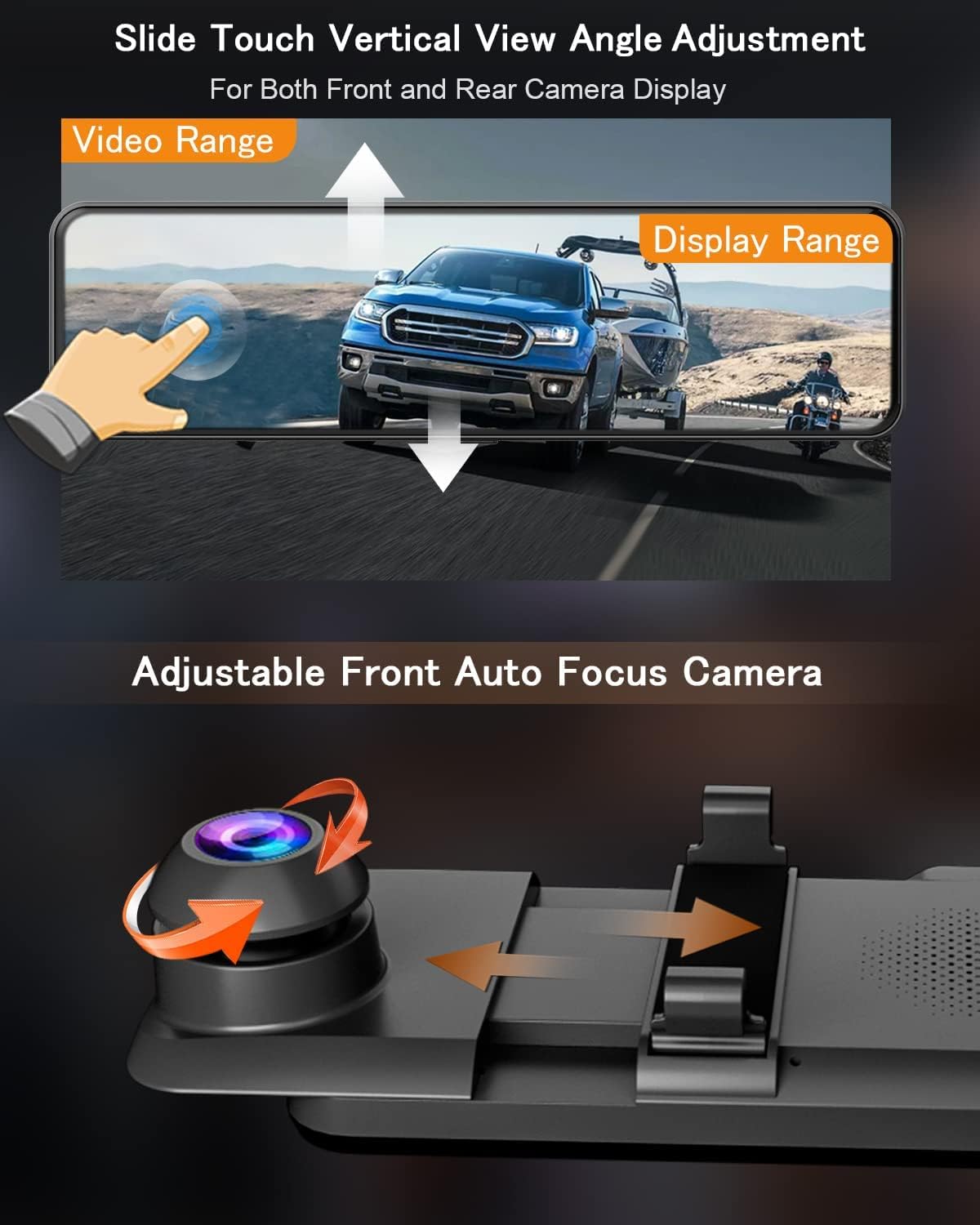 11 Rear View Mirror Dash Cam 1080P Dual Dash Camera Waterproof Backup Camera D4850