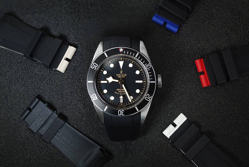 Black Rubber Strap for Heritage Black Bay 41mm C5764