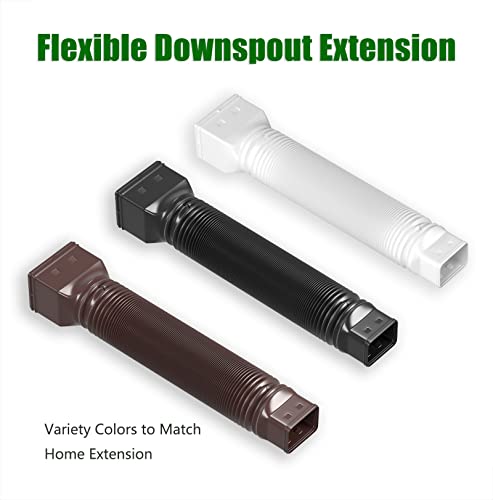 2 Pack Flexible Black Rain Gutter Downspout Extensions F990