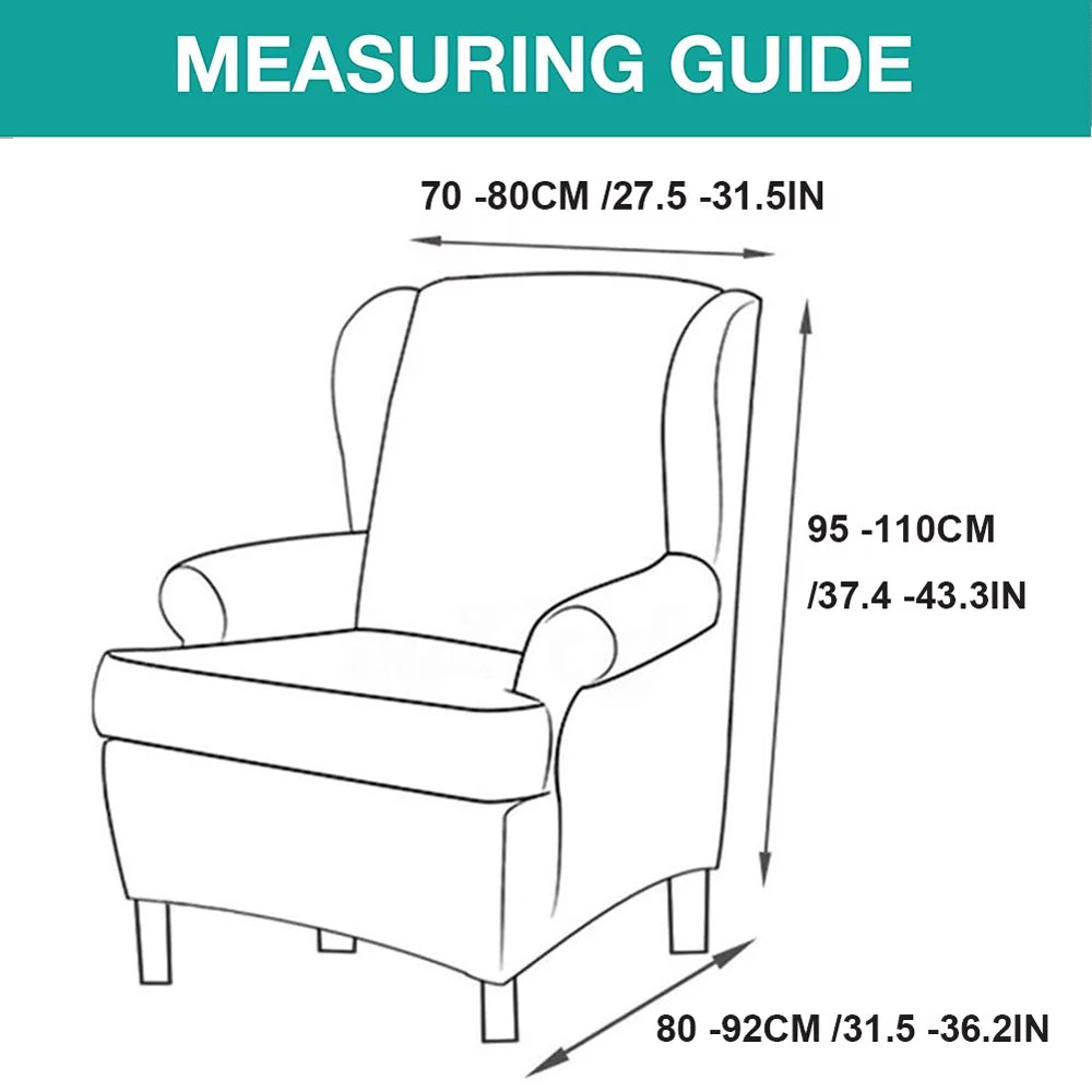 2-Piece Wing Chair Slipcover Z830340
