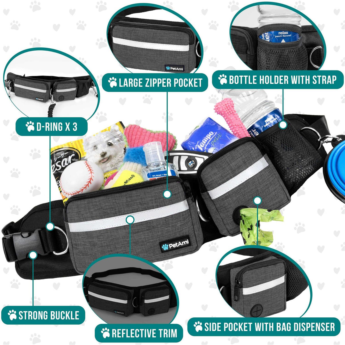 Hands Free Dog Leash Belt Bag Z31974
