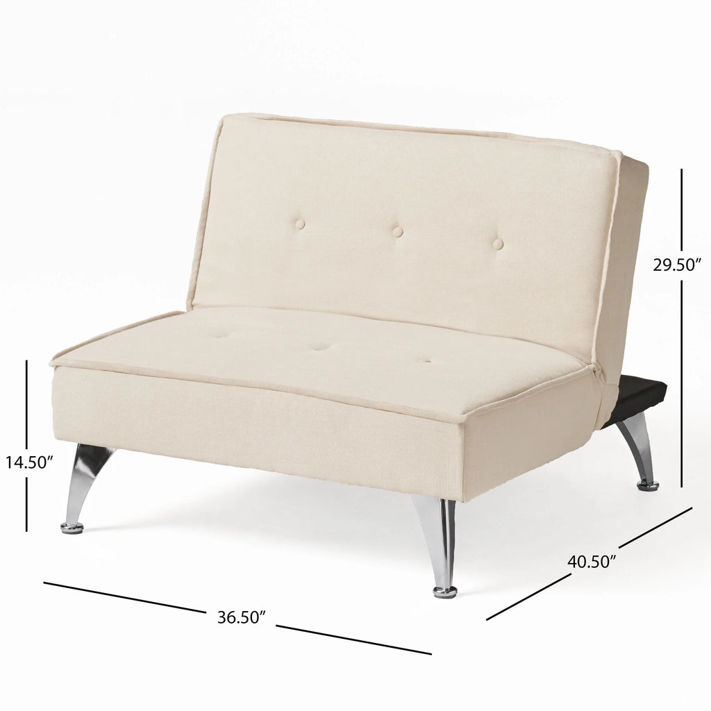 Ivory Fabric Reclining Chair Ottoman K244