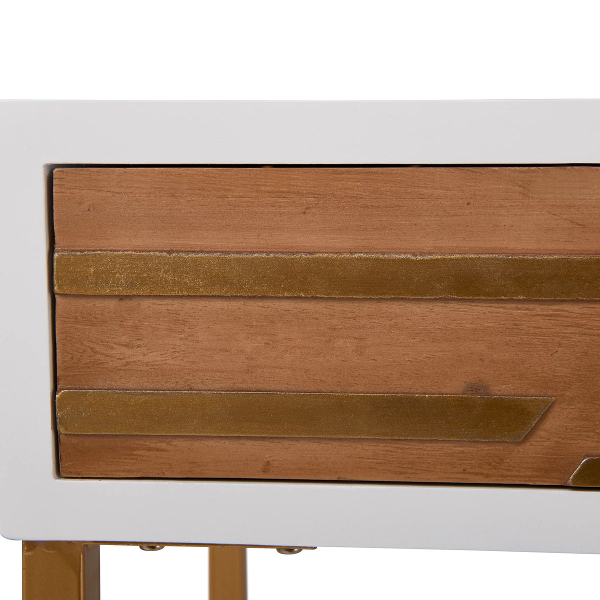 White 2 Drawer Wood Desk Console Table O43570