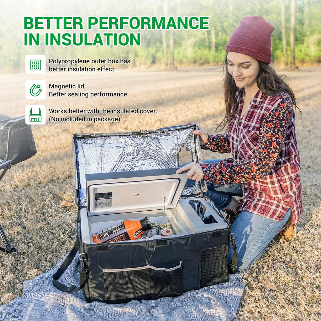 Portable Refrigerator 20 Quart 12 Volt Freezer 18L Car Fridge With Compressor X45246