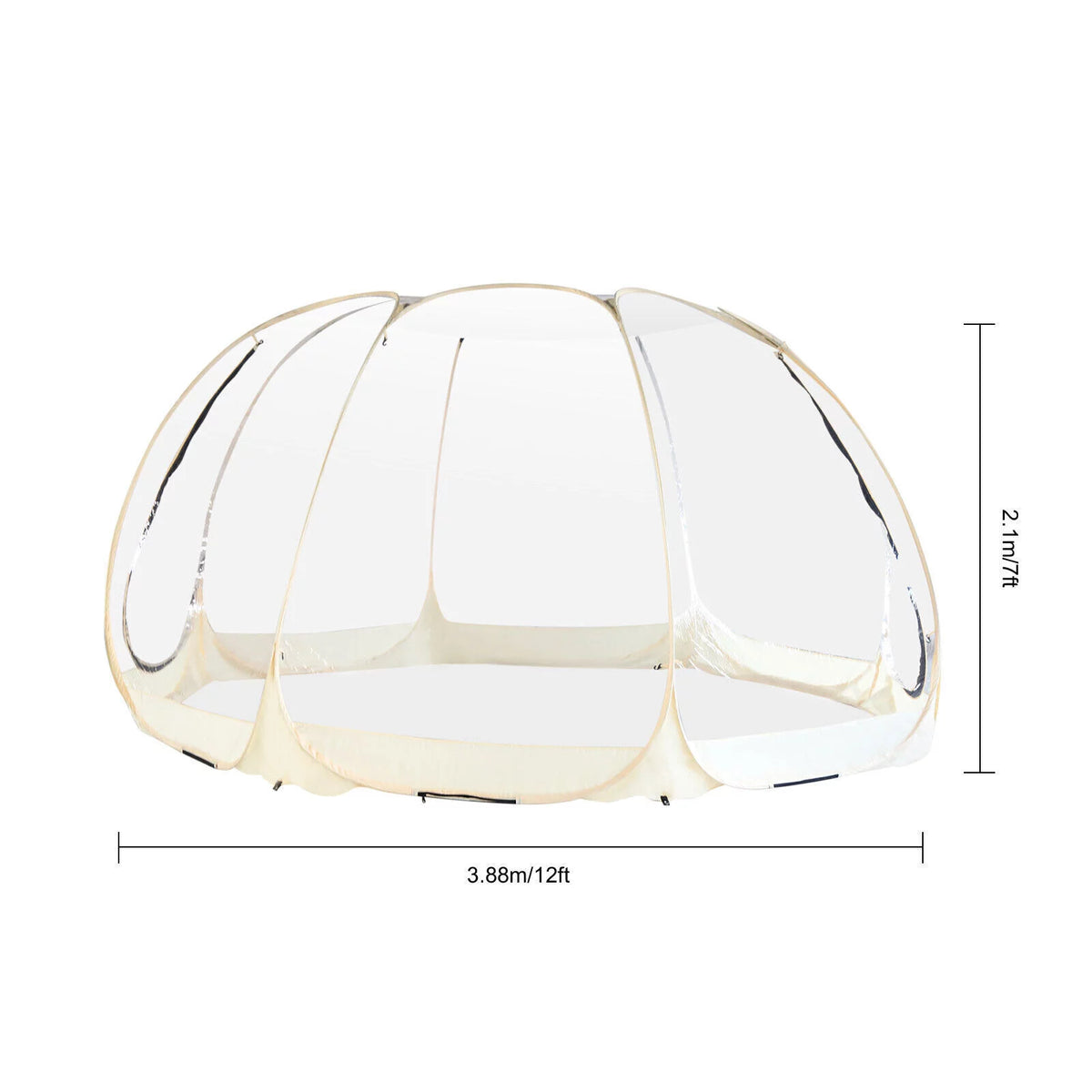 12 x 12 x 7 ft Clear Pop-Up Bubble Tent 6-10 Person with Storage Bag C607596