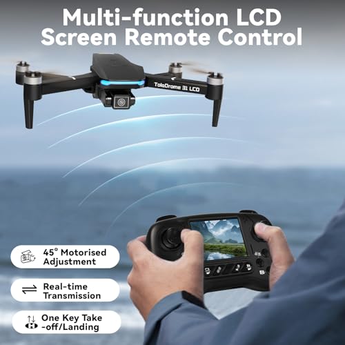Drone with Camera, LCD Screen Remote Control, Brushless Motor, Foldable Z646220