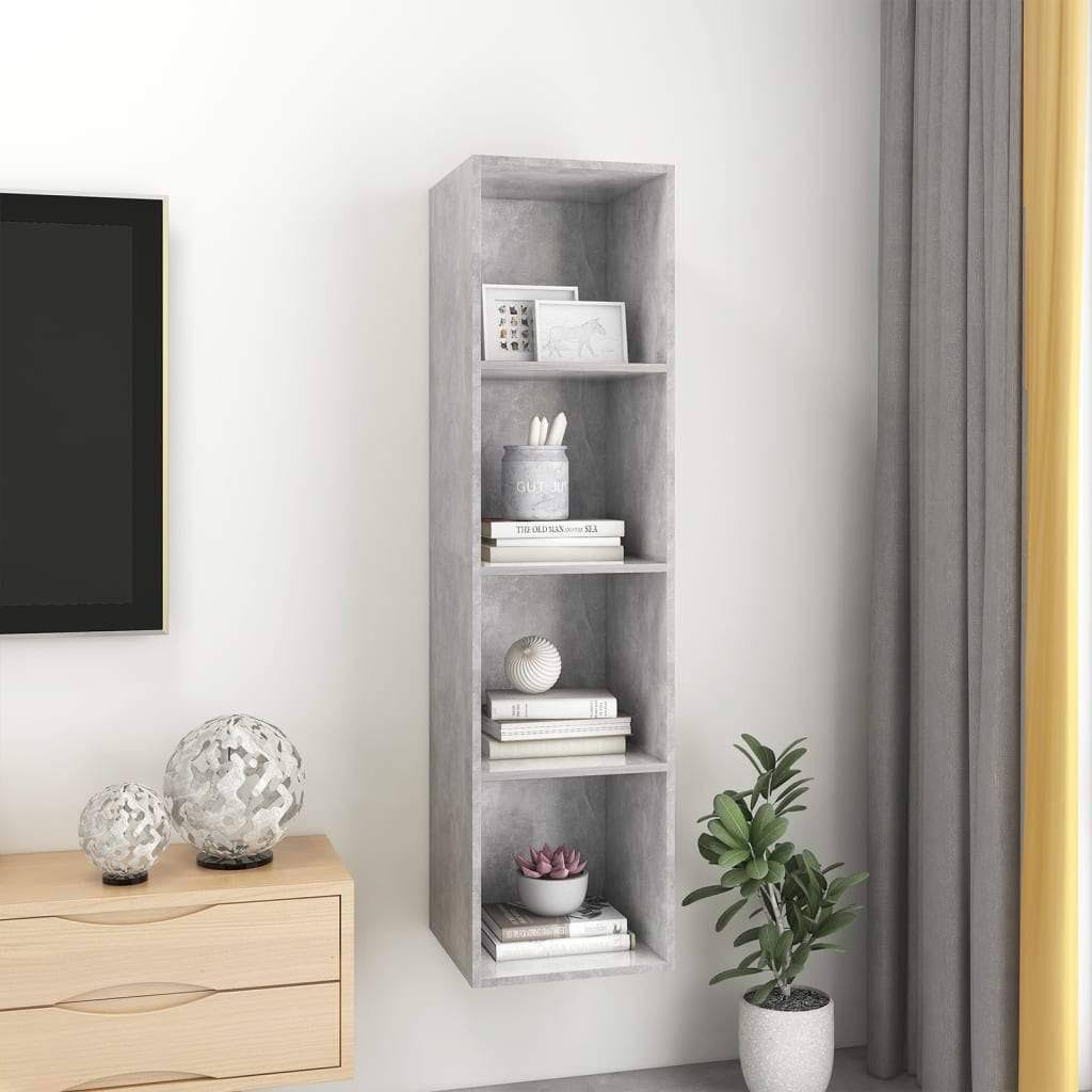 Concrete Gray Wall-Mounted TV Cabinet Chipboard W296540