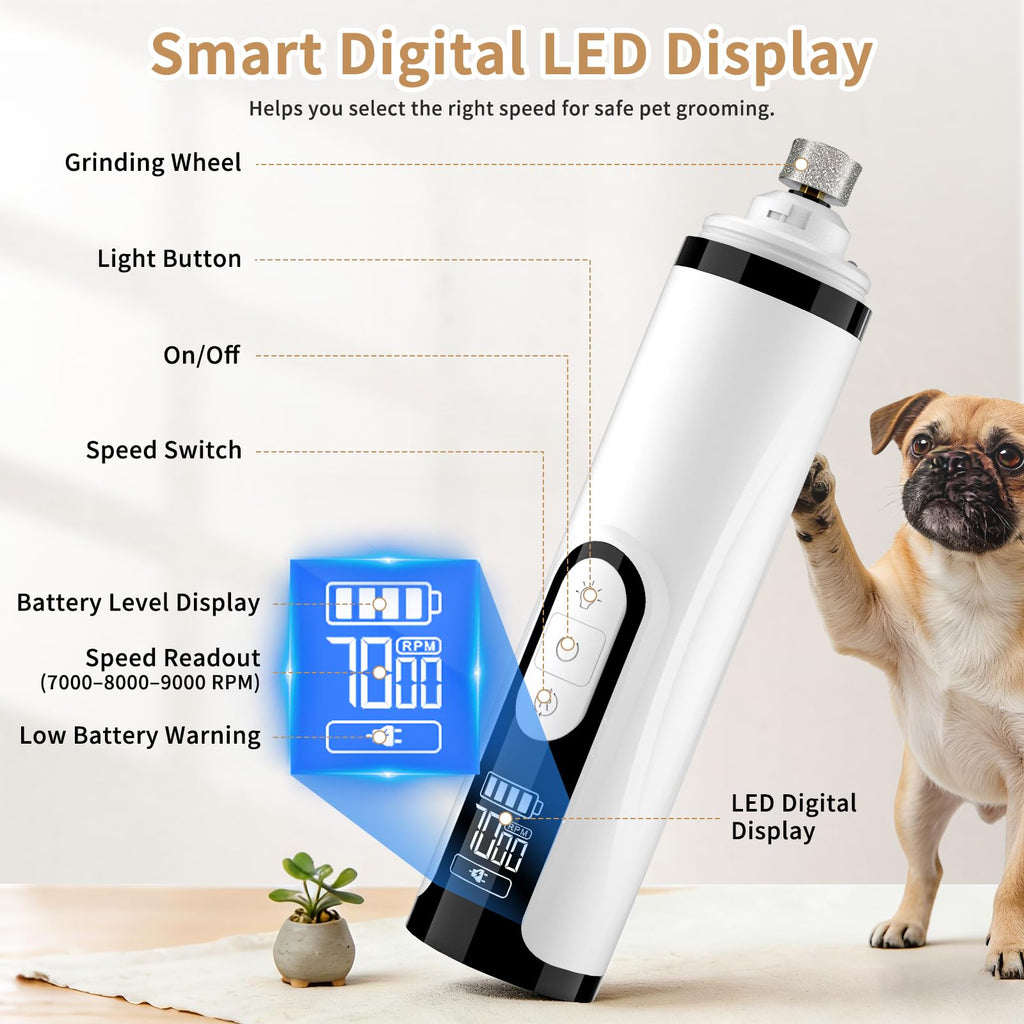 Quiet Dog Nail Grinder with Guard & 2 LED Lights L564