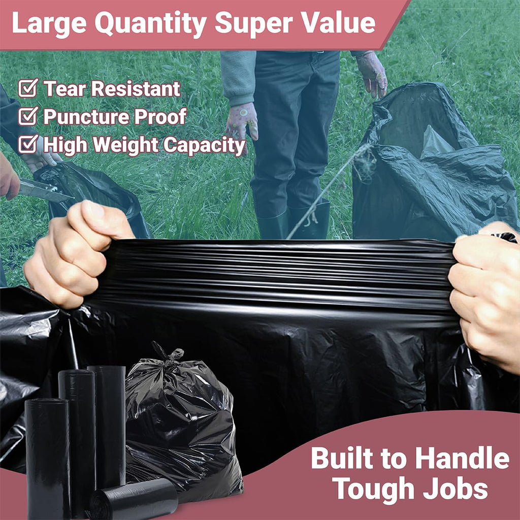 Heavy Duty Black Trash Bags, 100 Count, 40in x 46in U187185