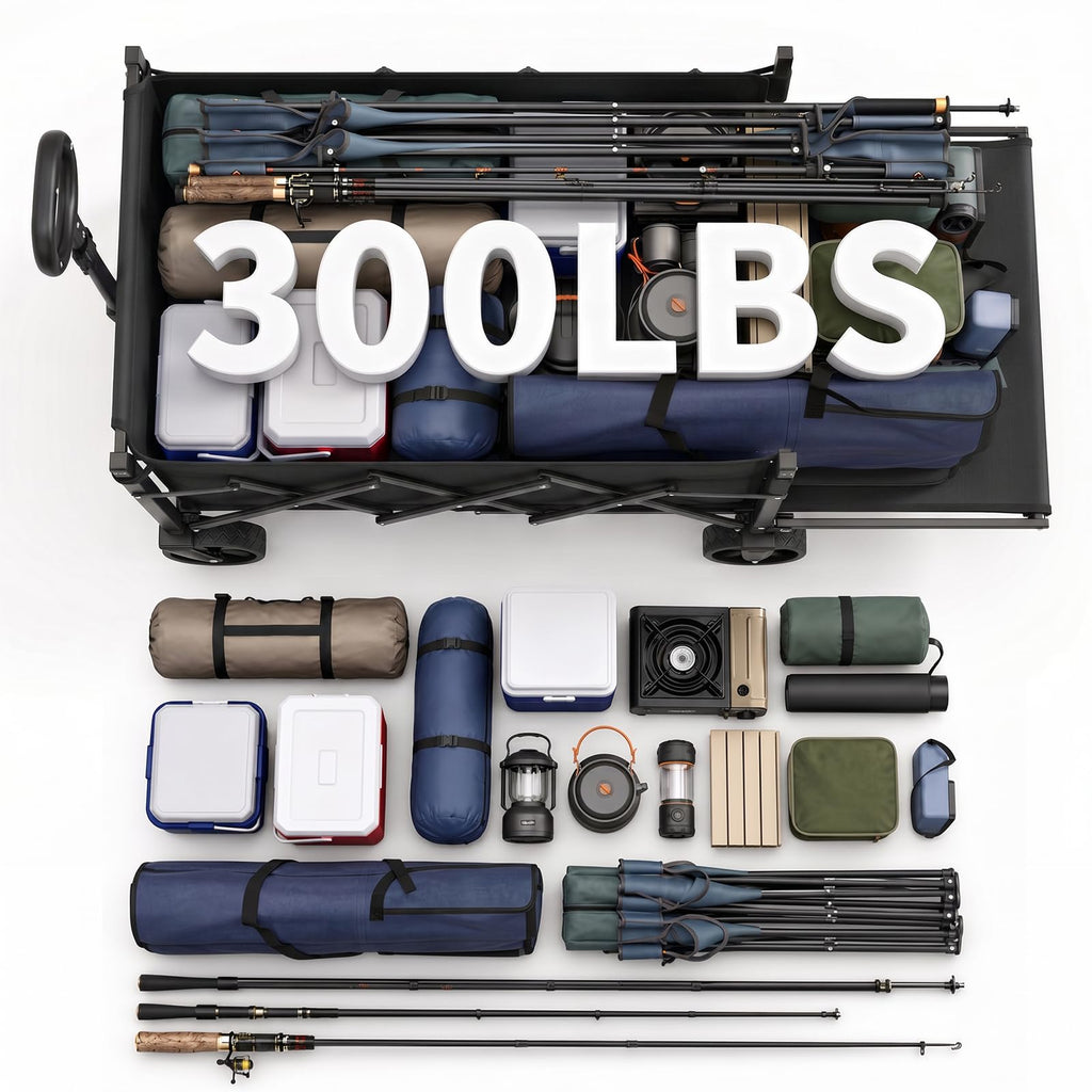Collapsible Wagon with Tailgate, 300 lb Capacity Z88812