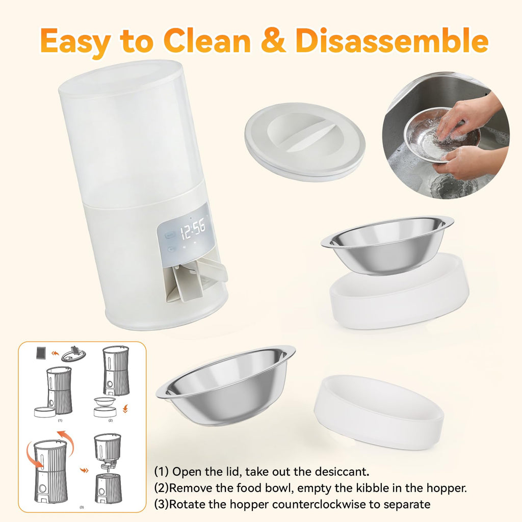Automatic Cat Feeder 6L White V73156