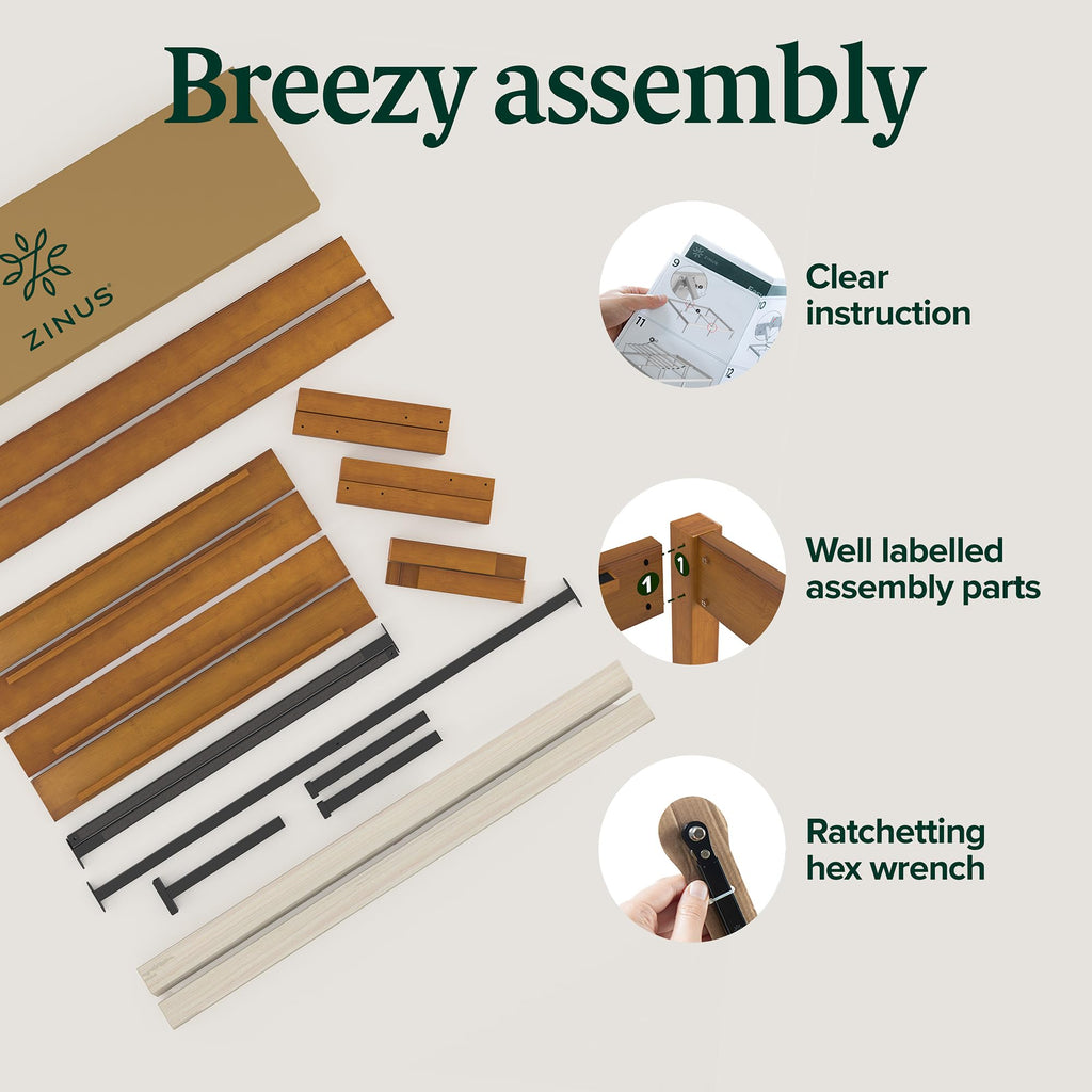 14 Inch Bamboo Platform Bed Frame, Queen Y456475